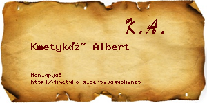Kmetykó Albert névjegykártya